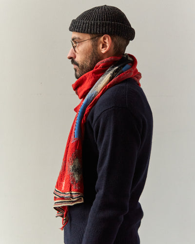 Kapital Compressed Wool Scarf Ortega Blanket, Red