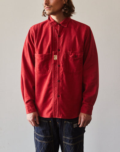 Kapital Cotton Wool Mopar Shirt, Red