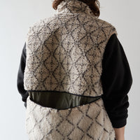 Kapital Do-Gi Sashiko Boa Fleece Reversible Vest, Ecru