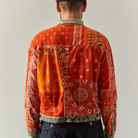 Kapital Flannel Reversible Bandana 1st Jacket, Khaki/Orange