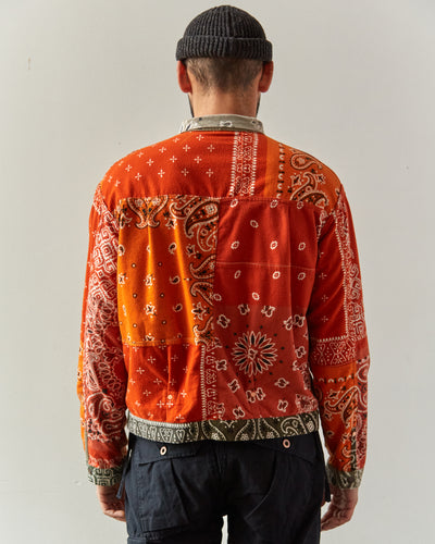 Kapital Flannel Reversible Bandana 1st Jacket, Khaki/Orange