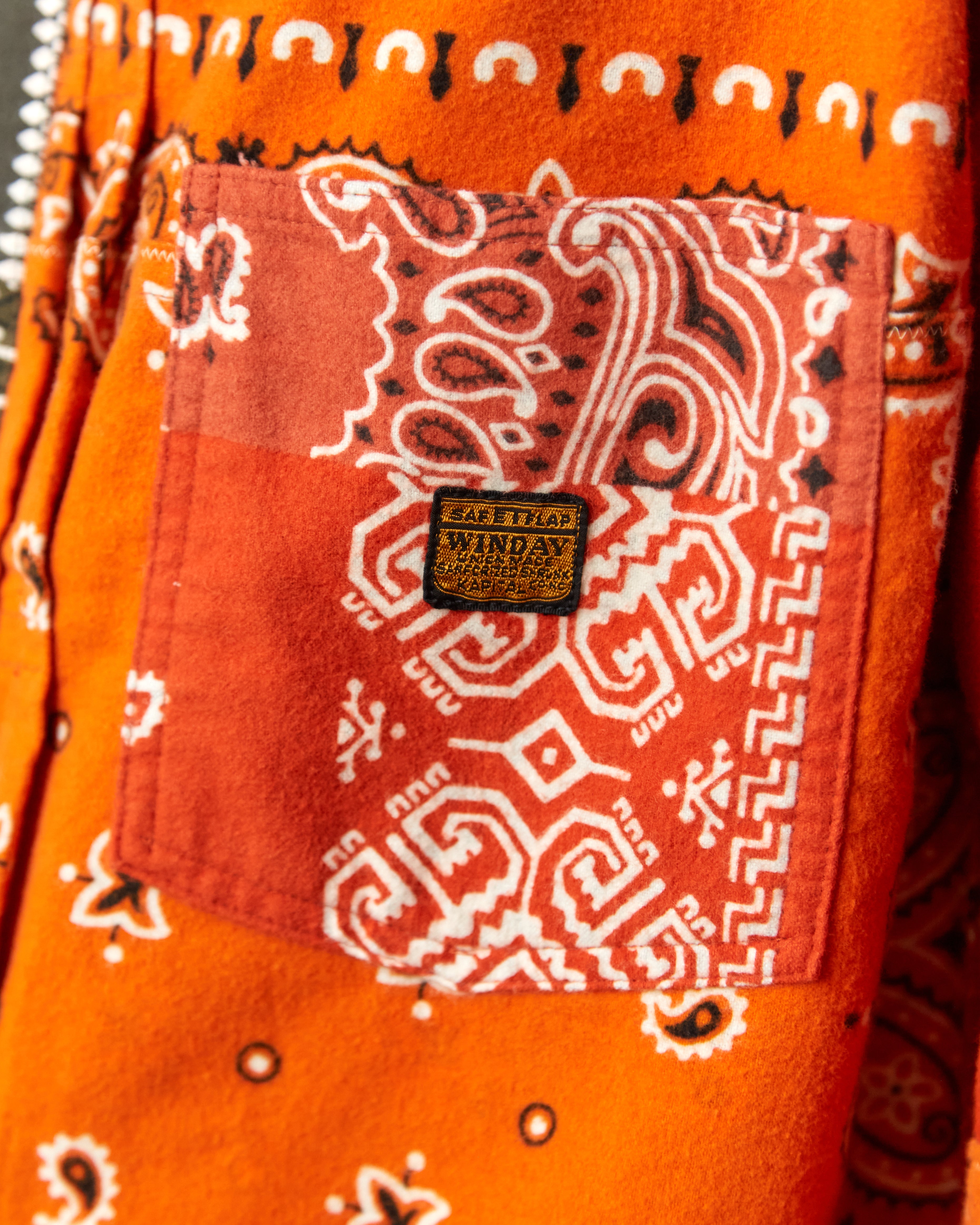 KAPITAL キャピタル REVERSIBLE FLANNEL JACKET Kapital Flannel Reversible Bandana 1st Jacket - Khaki/Orange