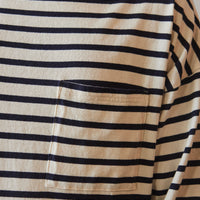 Kapital Knit Gandhi Long Sleeve Tee, Ecru/Navy