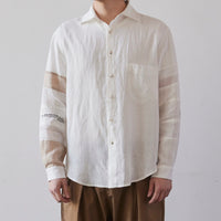 Kapital Linen Drawn Work Hippie Sleeve Shirt, White