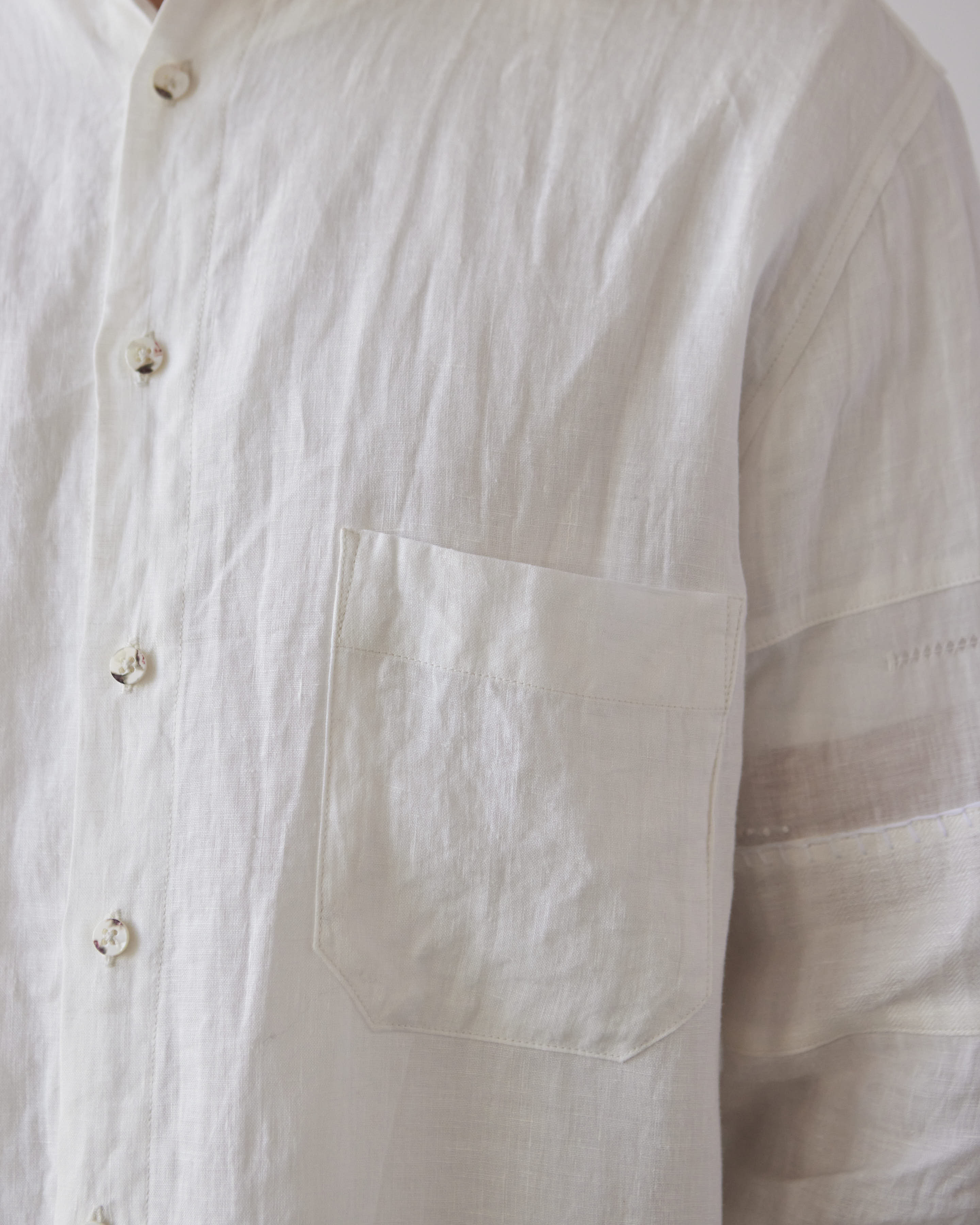 Kapital Linen Drawn Work Hippie Sleeve Shirt, White – Glasswing