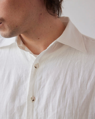 Kapital Linen Drawn Work Hippie Sleeve Shirt, White