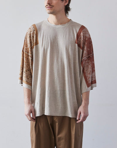 Kapital Linen Jersey Bandana Huge Tee, Light Brown