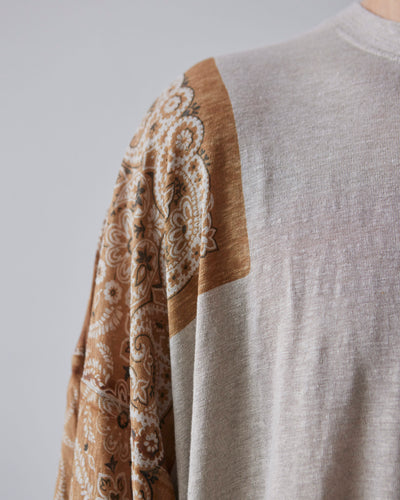 Kapital Linen Jersey Bandana Huge Tee, Light Brown