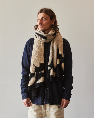 Kapital Ohwashi Wool Scarf, Black