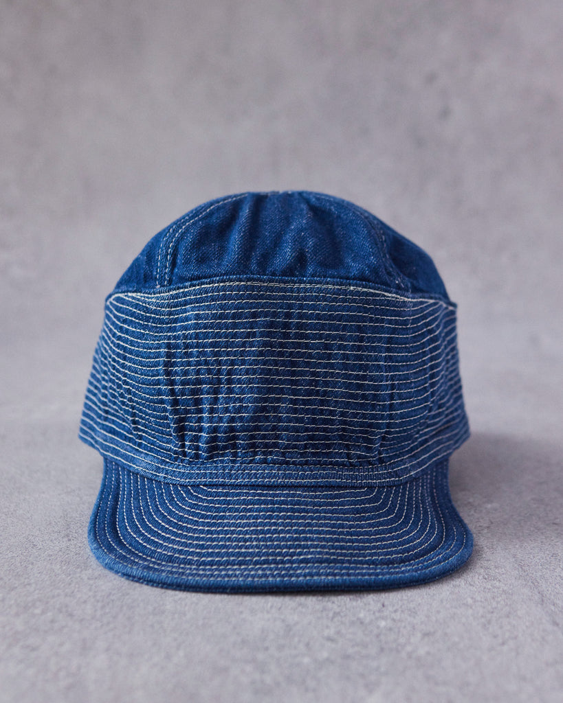 Kapital Old Man and the Sea Cap 12oz Denim, Midtone | Glasswing