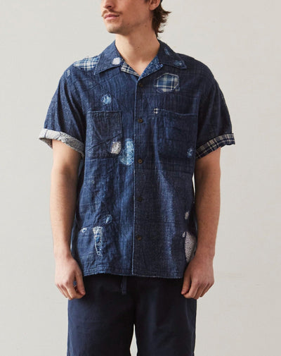 Kapital Patchwork Boro Aloha Shirt, Indigo