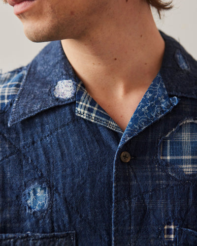 Kapital Patchwork Boro Aloha Shirt, Indigo