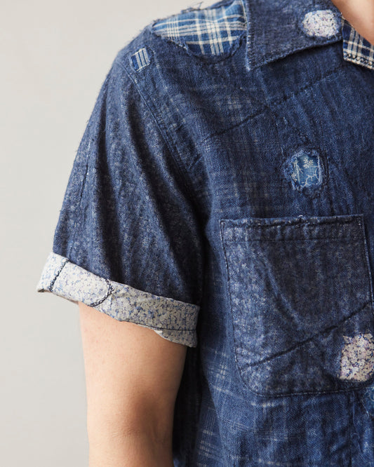 Kapital Patchwork Boro Aloha Shirt, Indigo