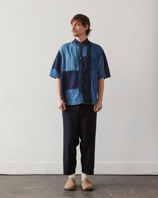 Kapital Patchwork Katmandu Shirt, Indigo