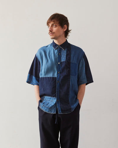 Kapital Patchwork Katmandu Shirt, Indigo