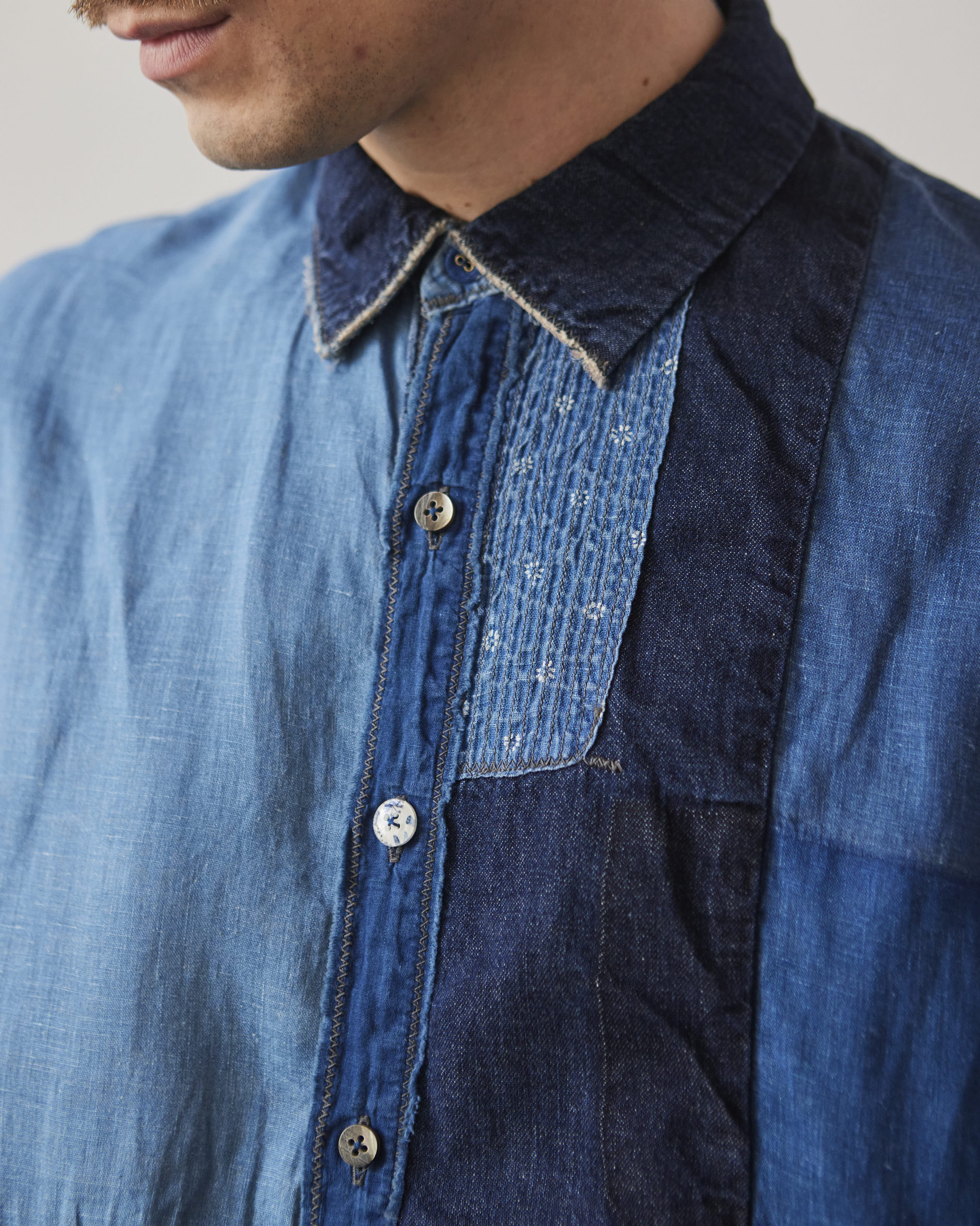 kathm様 Kapital Patchwork Katmandu Shirt, Indigo – Glasswing