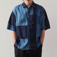 Kapital Patchwork Katmandu Shirt, Indigo