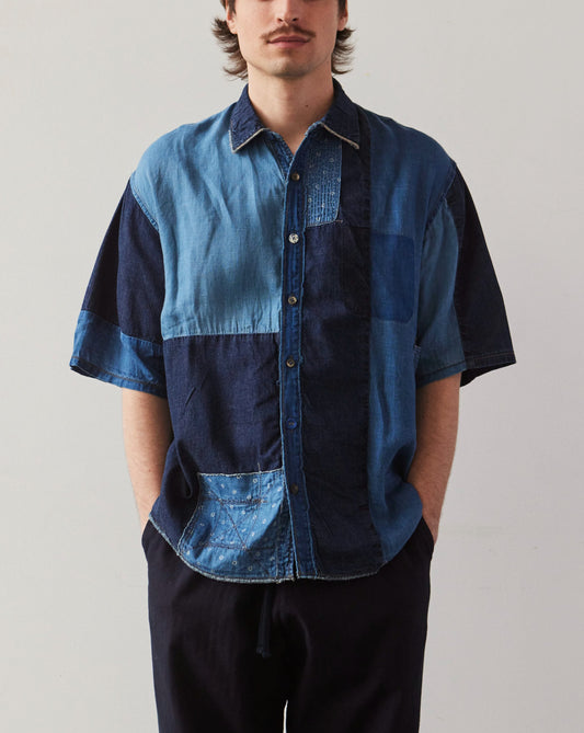 Kapital Patchwork Katmandu Shirt, Indigo