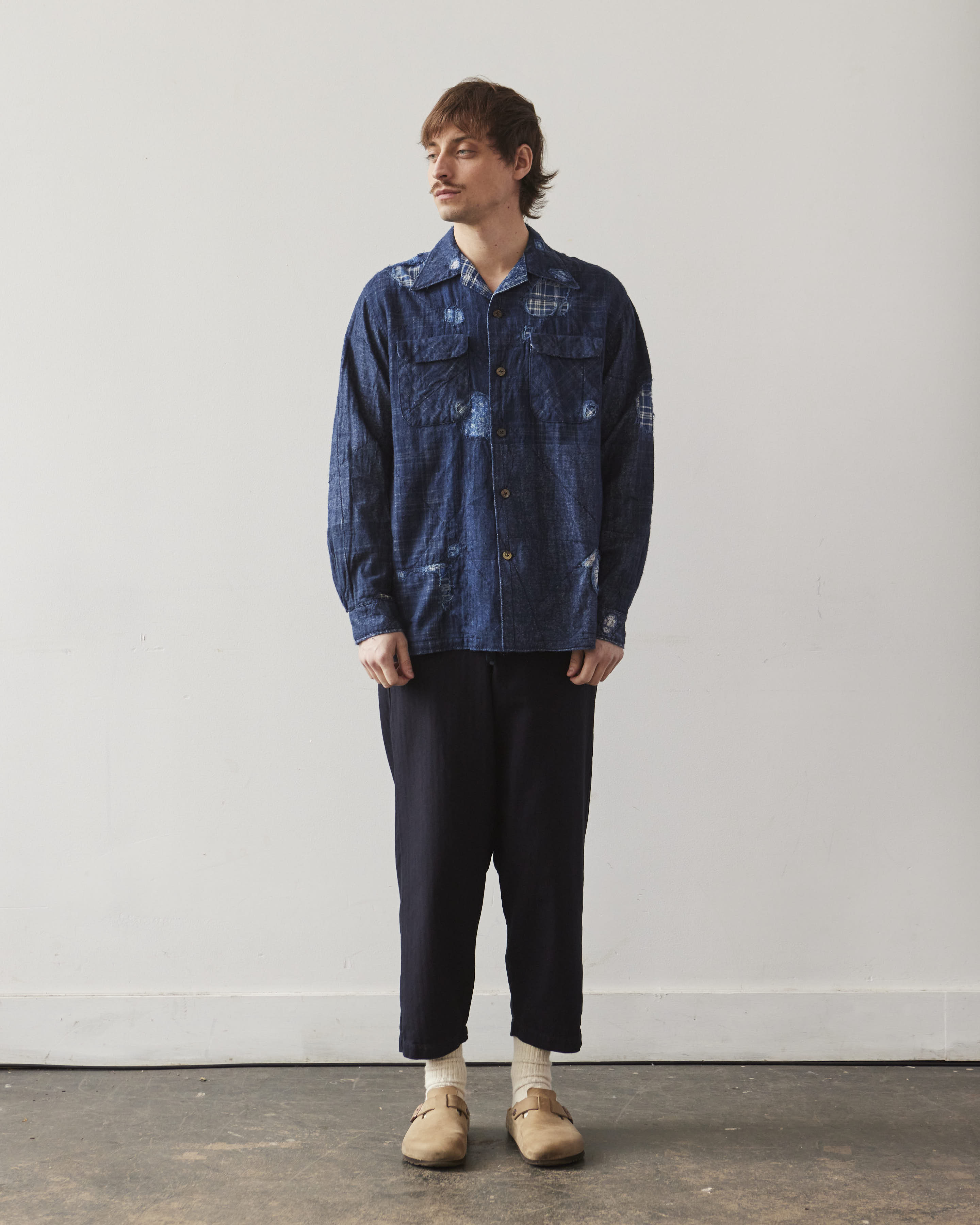 Kapital Patchwork Nora-Dot Board Shirt, Indigo – Glasswing