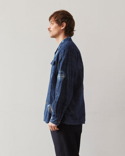 Kapital Patchwork Nora-Dot Board Shirt, Indigo