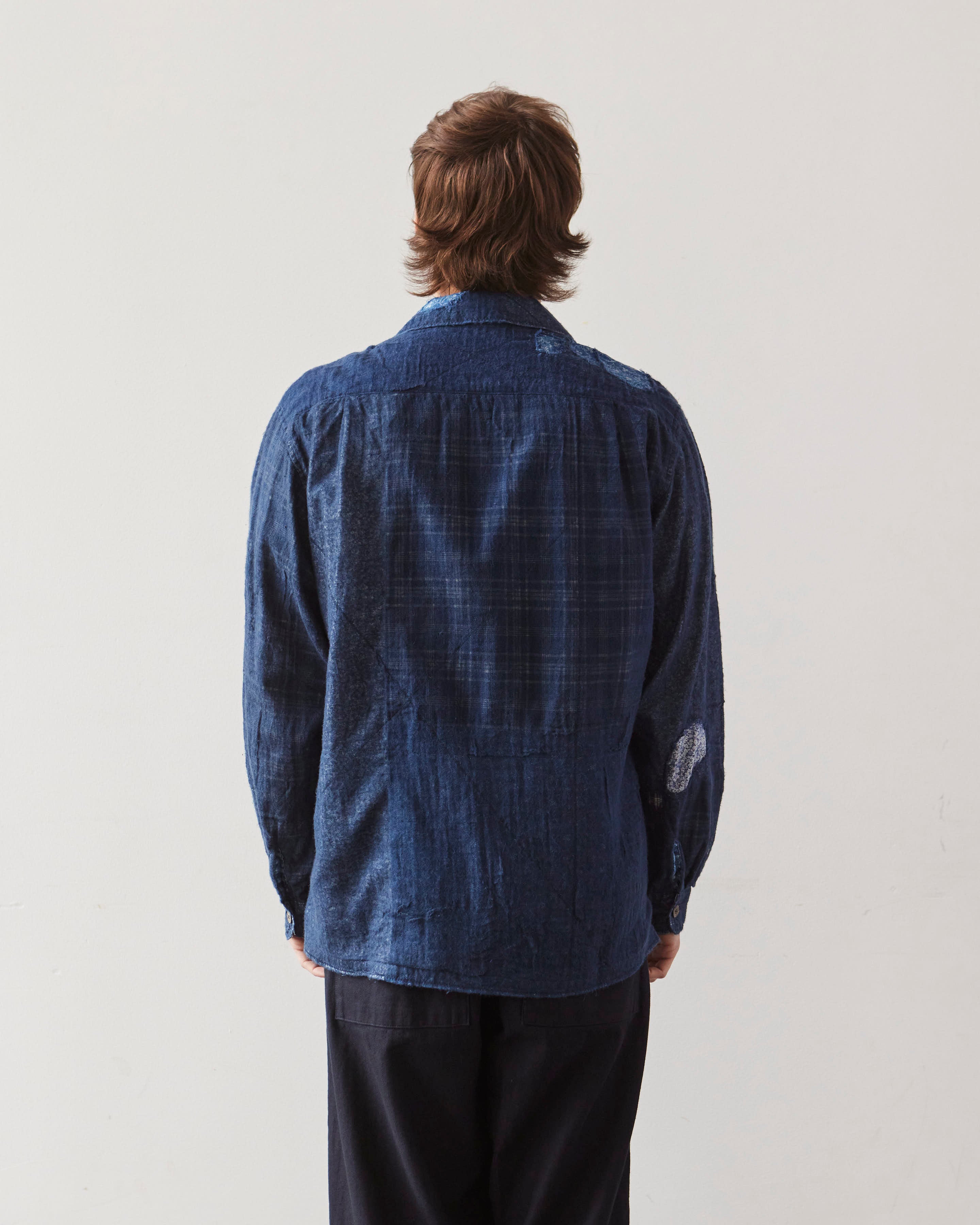 Kapital Patchwork Nora-Dot Board Shirt, Indigo – Glasswing