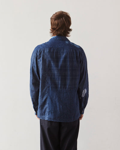 Kapital Patchwork Nora-Dot Board Shirt, Indigo