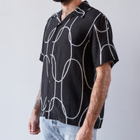 Kapital Pearl Silk Rayon Katabira Aloha Shirt, Black