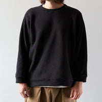Kapital Reverse Fleece Big Crew Sweatshirt, Black