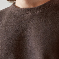 Kapital Reverse Fleece Big Crew Sweatshirt, Brown