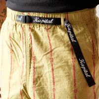 Kapital Siam Stripe Easy Shorts, Light Khaki