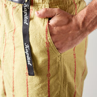 Kapital Siam Stripe Easy Shorts, Light Khaki