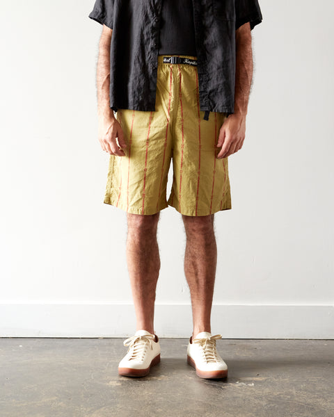 パンツ everyone relax-fit stripe easy shorts L Kapital Siam Stripe Easy Shorts, Light Khaki – Glasswing