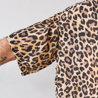 Kapital Silk Rayon Leopard Big Shirt, Brown