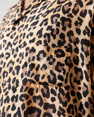 Kapital Silk Rayon Leopard Big Shirt, Brown