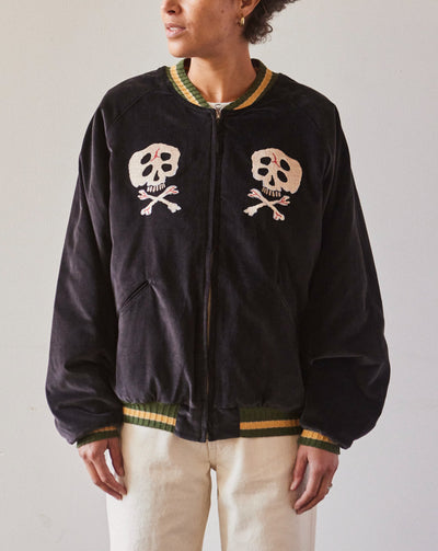 Kapital Velvet Souvenir Rain-Skull Jacket, Black