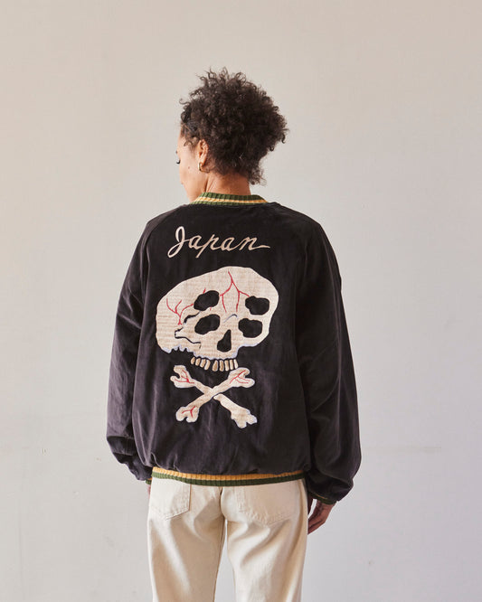 Kapital Velvet Souvenir Rain-Skull Jacket, Black