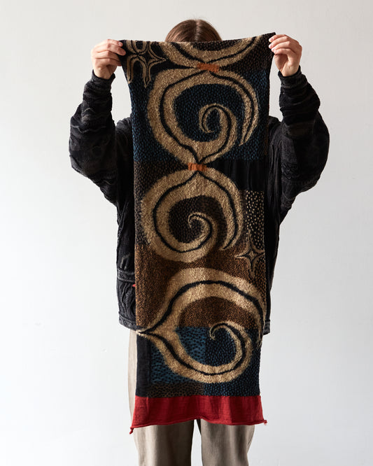 Kapital Wool Ainu Five Ring Scarf, Red