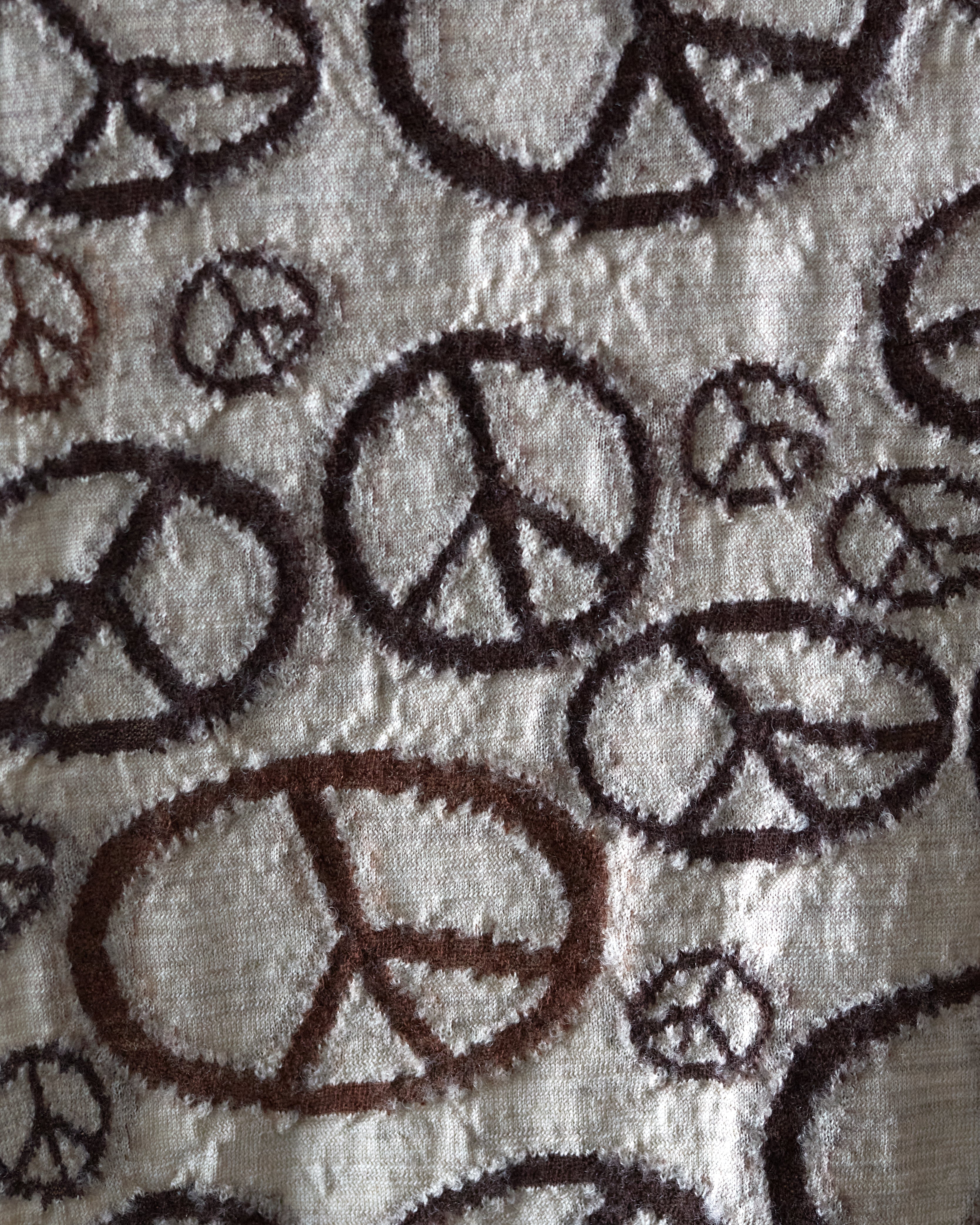 Kapital Wool Happy Peace Scarf, Beige – Glasswing