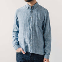 La Paz Branco Shirt, Blue Micro Squares