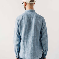 La Paz Branco Shirt, Blue Micro Squares