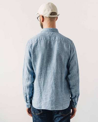 La Paz Branco Shirt, Blue Micro Squares