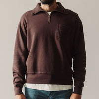 Lady White Quarter Zip Sweatshirt, Raisin