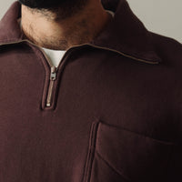 Lady White Quarter Zip Sweatshirt, Raisin