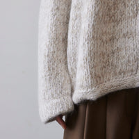 Lauren Manoogian Handknit Marl Cardigan, White/Pebble