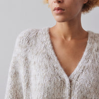 Lauren Manoogian Handknit Marl Cardigan, White/Pebble