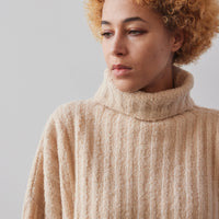 Lauren Manoogian Plush Rib Turtleneck, Alabaster