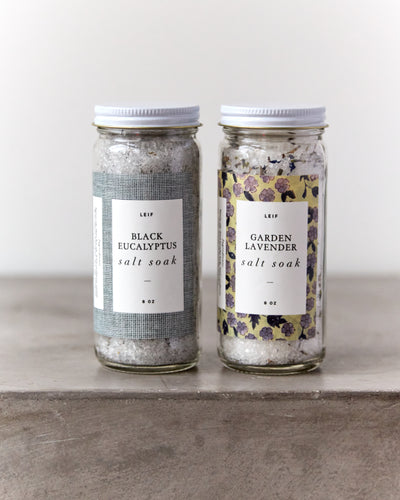 Leif Natural Soaking Salts, Black Eucalyptus