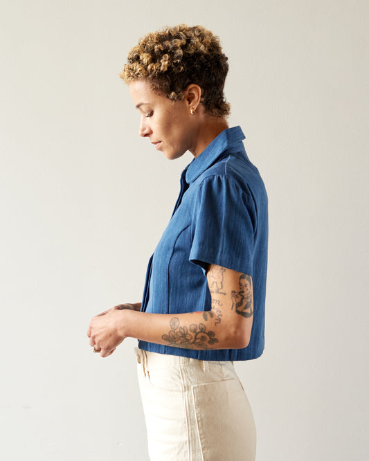 Maria Stanley Sebastian Blouse, Indigo Denim