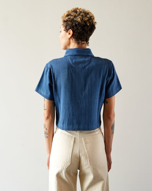 Maria Stanley Sebastian Blouse, Indigo Denim