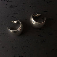 Maslo Domed Hoop Earrings, Silver